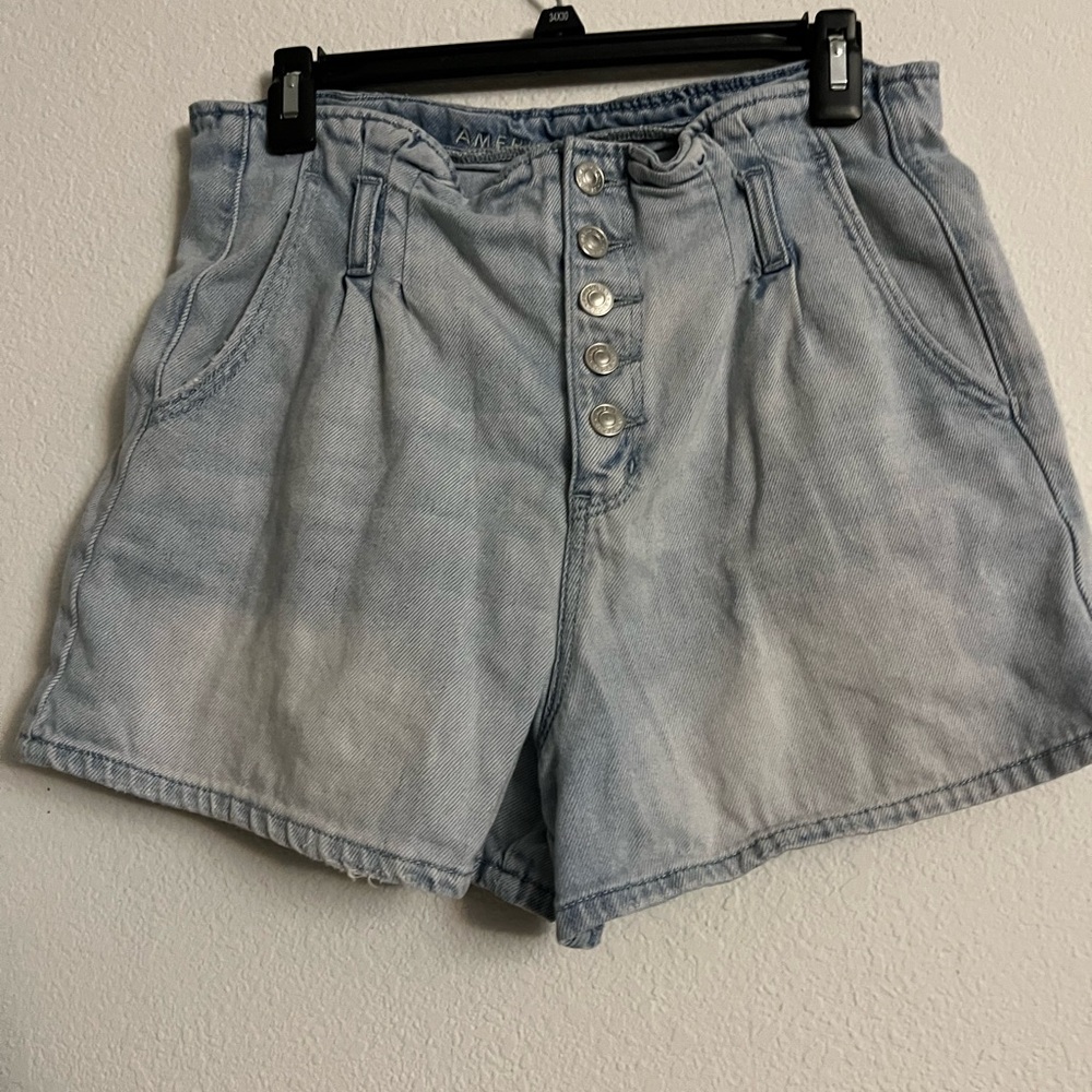 American Eagle Outfitters Blue Jean Shorts High-Waisted Relaxed Fit